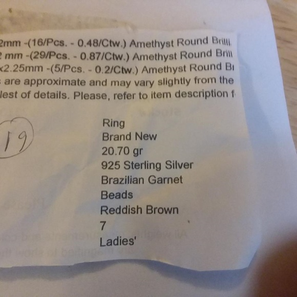 20.70 g brand new genuine brazillian garnet ring, - Picture 2 of 2